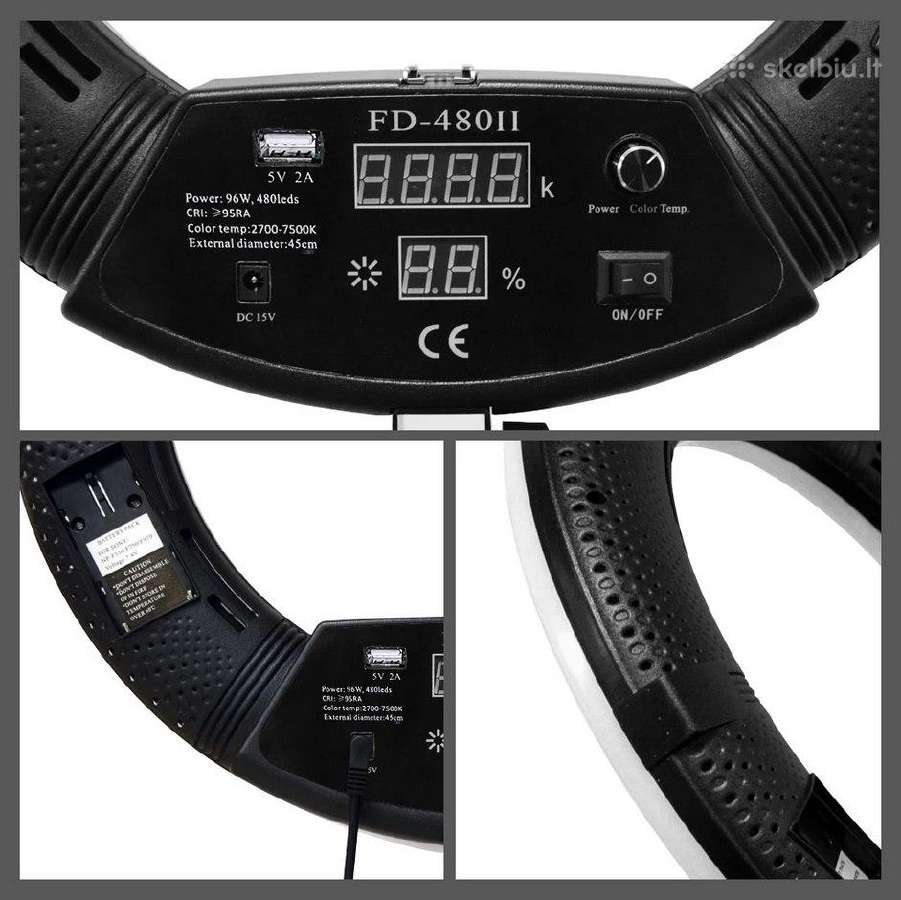LED žiedinė lempa 96w Premium + Fd-480ii - nuotraukos Nr. 9
