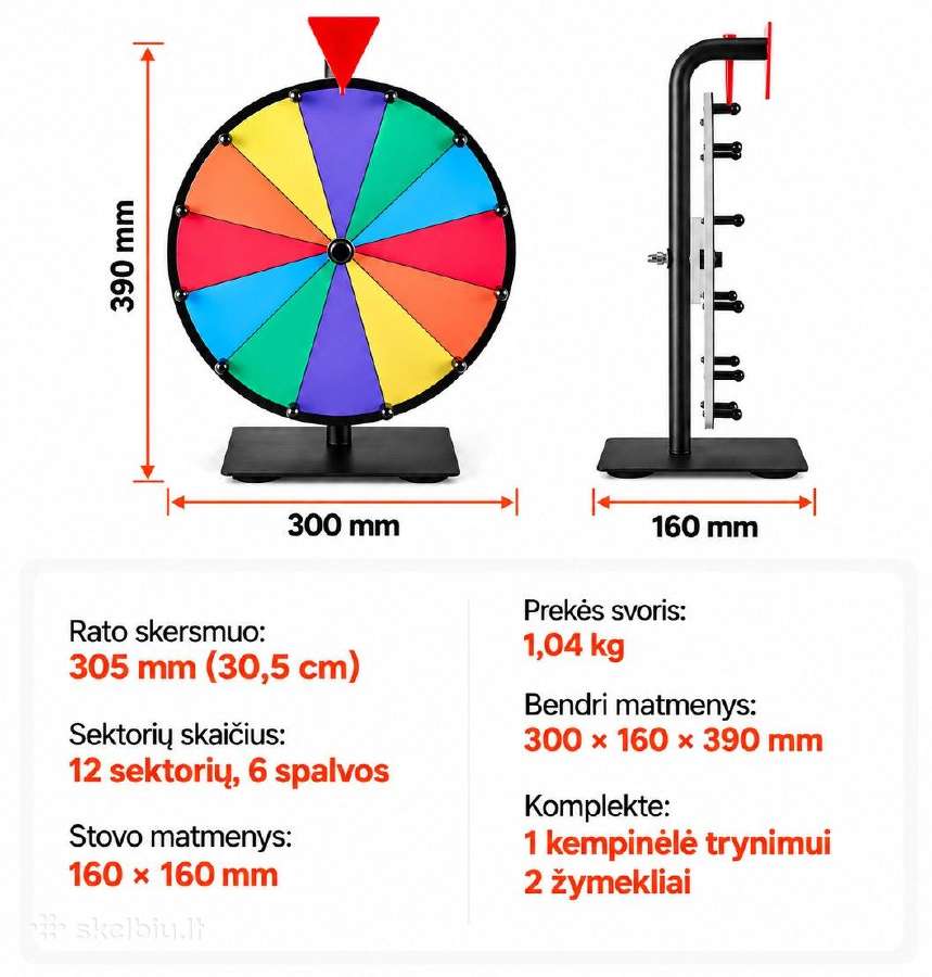 Stalinis sukamas laimės ratas, 30,5 cm Vevor - nuotraukos Nr. 4