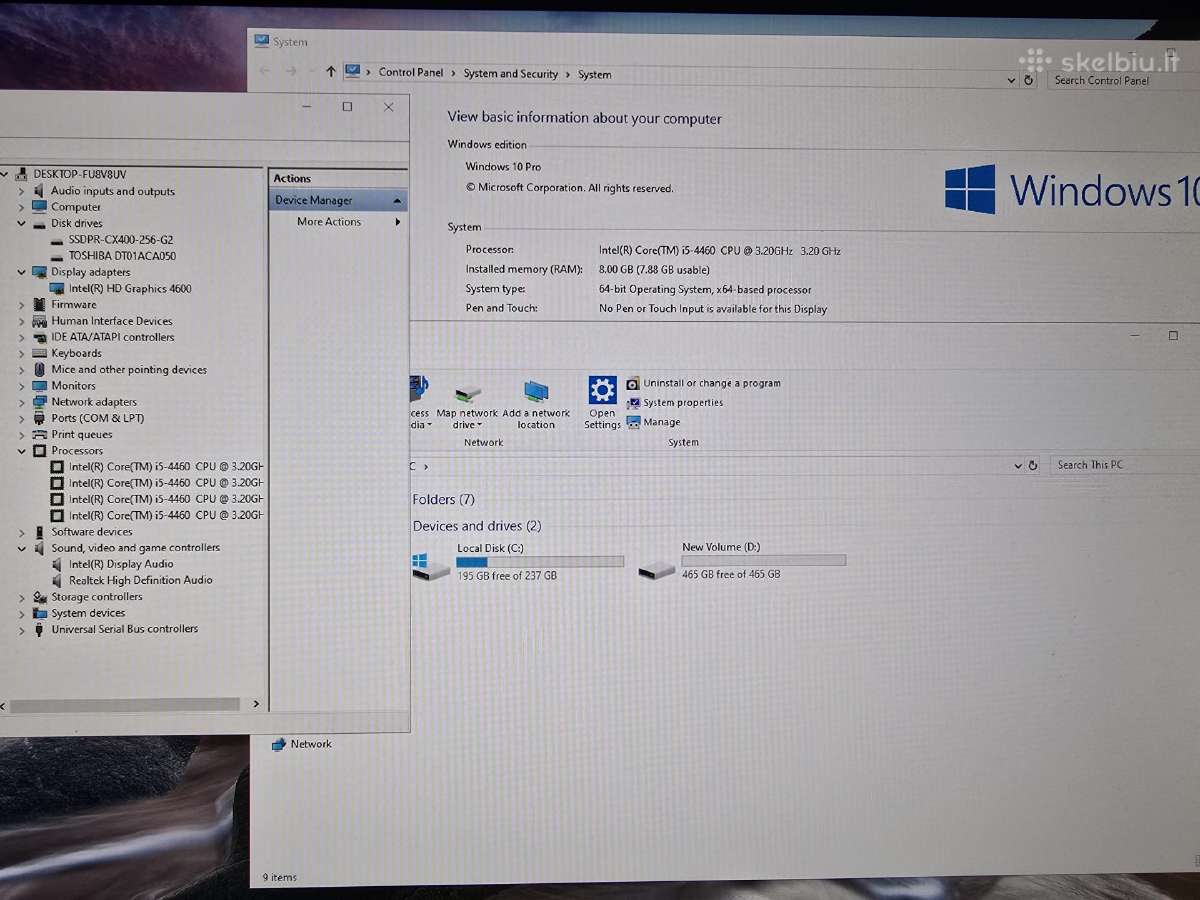 Kompiuteris i5-4 gen, 8gb, 256ssd+HDD - nuotraukos Nr. 4
