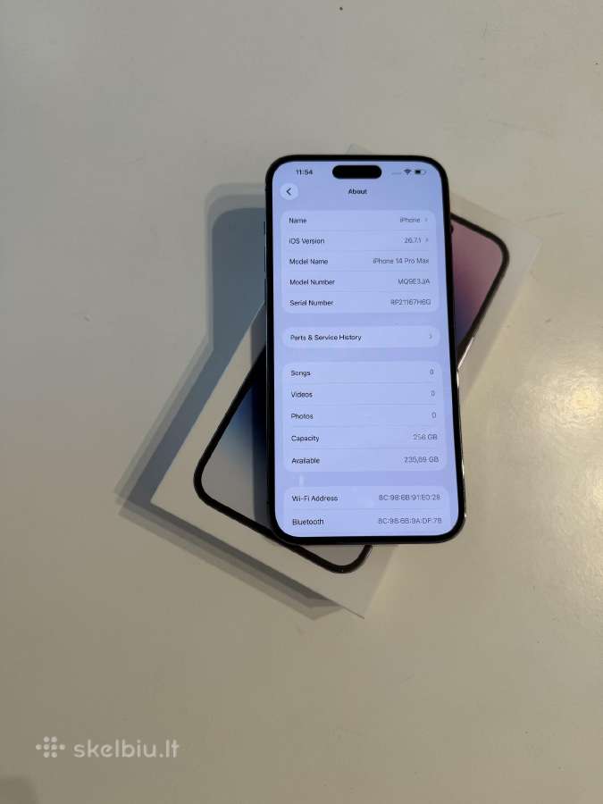 Apple iPhone 14 pro max 256gb purple 100% - nuotraukos Nr. 3