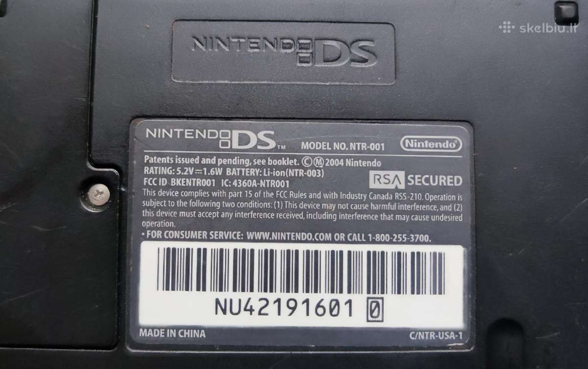 Nintendo DS konsole (ntr-001) + žaidimas - nuotraukos Nr. 2