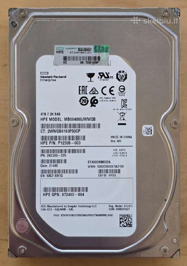 3.5" Sas HDD 73gb-600gb 1tb 2tb 3tb 4tb - nuotraukos Nr. 3