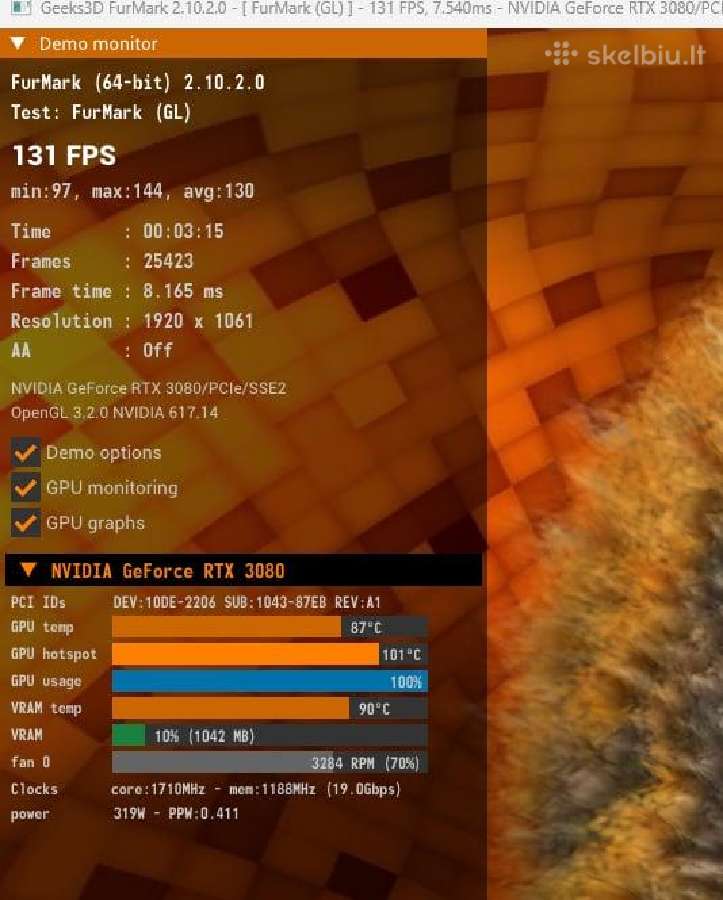 Asus Turbo Geforce Rtx 3080 V2 10gb - nuotraukos Nr. 3
