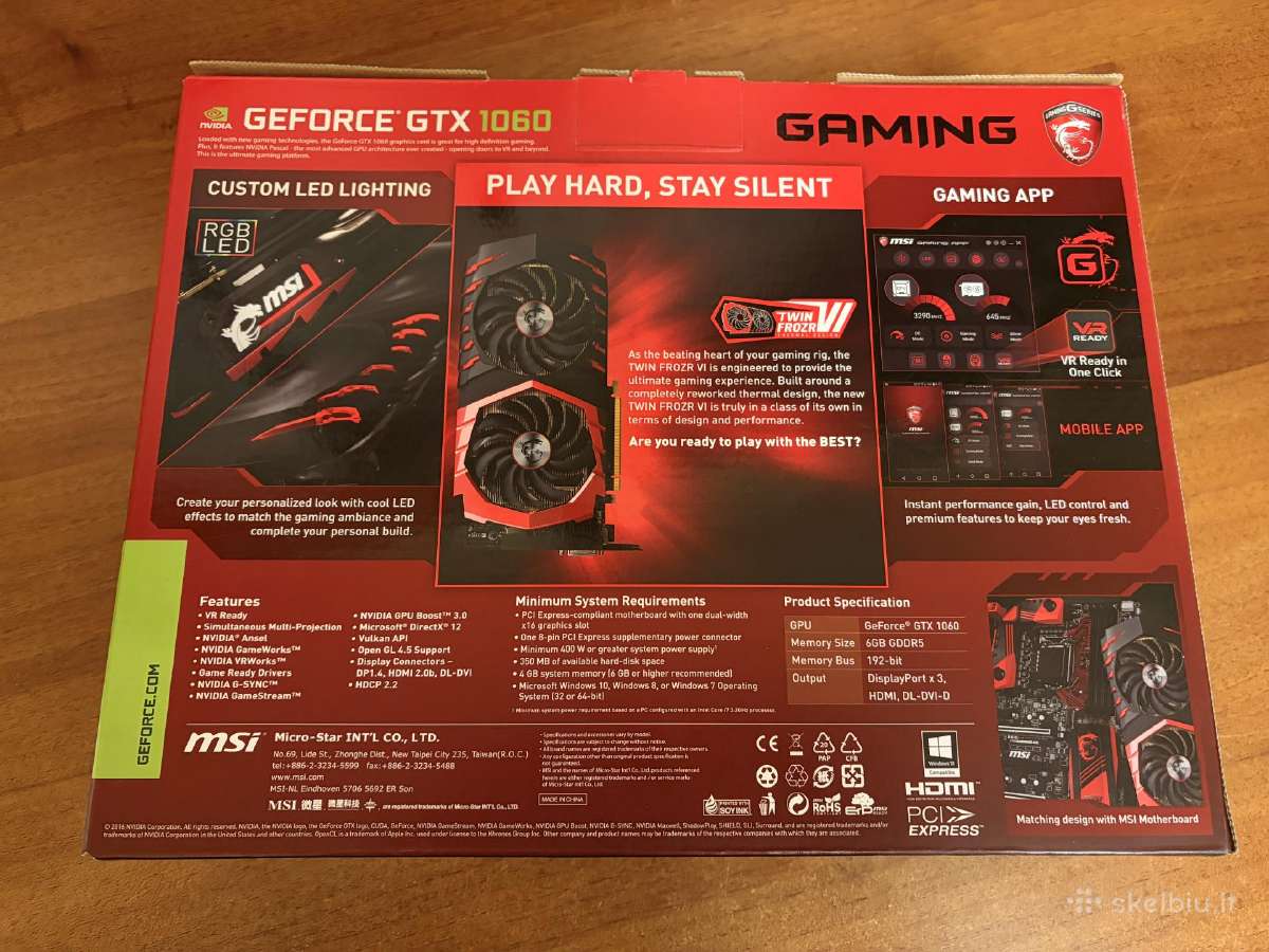 Msi Geforce Gtx 1060 6gb - nuotraukos Nr. 8