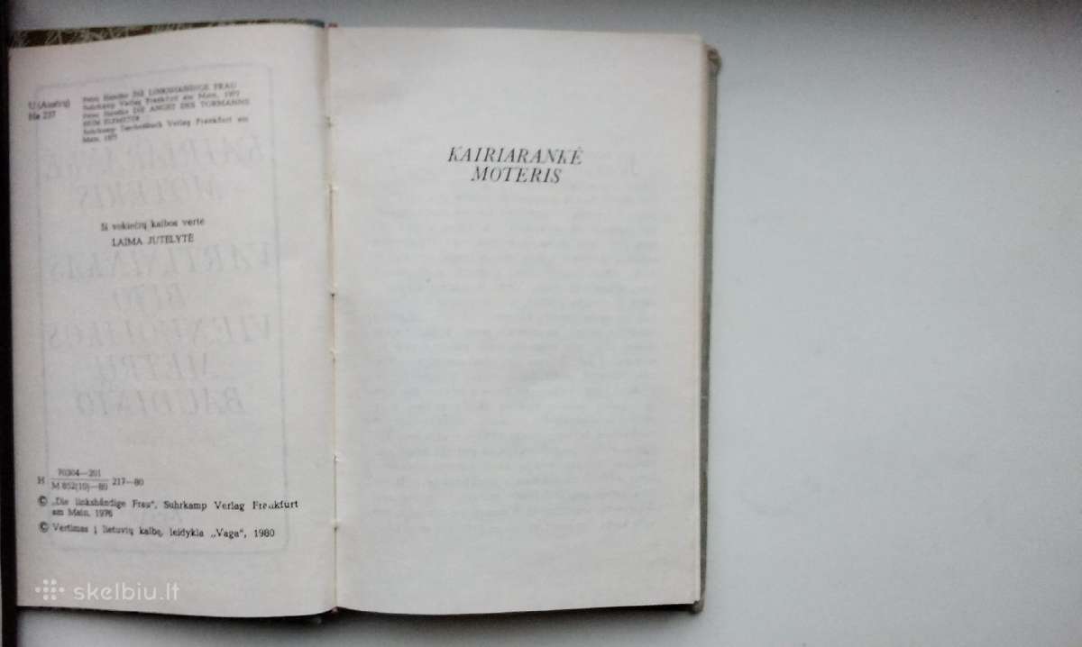 P. Handke. Kairiarankė moteris. Vartininkas bijo v - nuotraukos Nr. 3