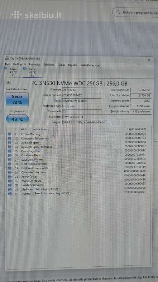 Wd SSD Nvme M.2 2230 256gb - nuotraukos Nr. 2