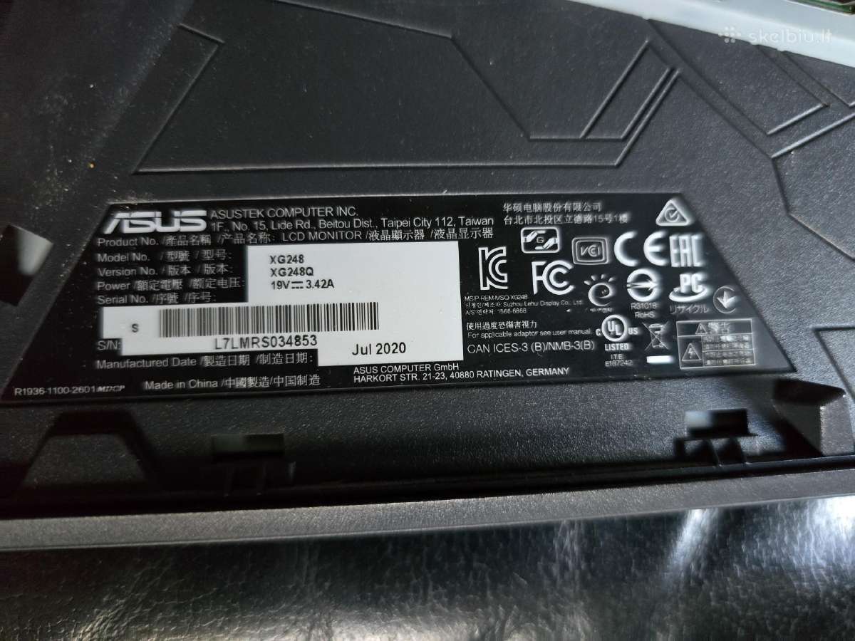 Asus Rog Strix Xg248q 240hz - nuotraukos Nr. 9