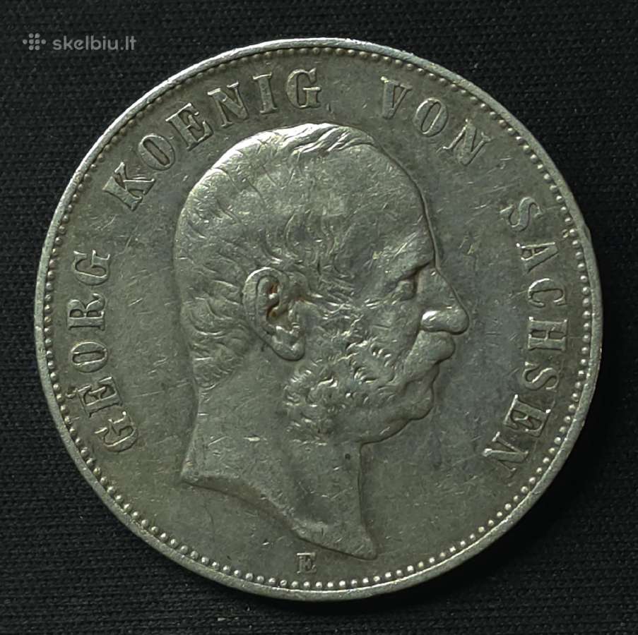 Sidabrinė moneta 5 markės 1903 m. Saksonija (E) - nuotraukos Nr. 4