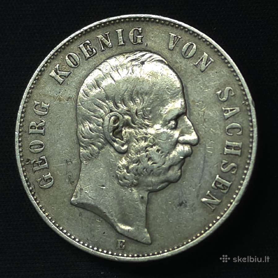 Sidabrinė moneta 5 markės 1903 m. Saksonija (E) - nuotraukos Nr. 6