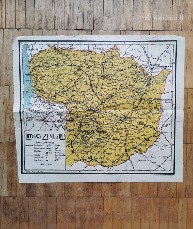 Tarpukario Lietuvos žemėlapis - nuotraukos Nr. 3