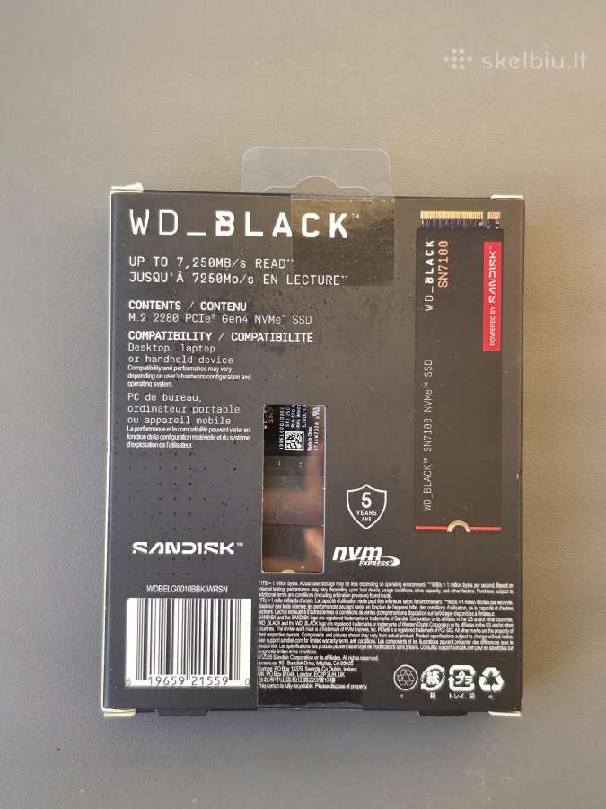 Naujas Wd Black Sn7100 1 TB SSD – neatidarytas - nuotraukos Nr. 2