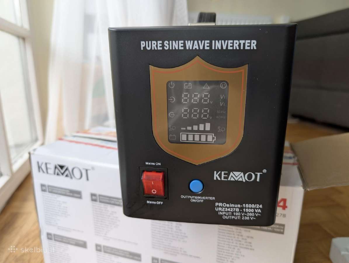 Ups Kemot Prosinus 24v 1kw grynas sinusas katilui - nuotraukos Nr. 4