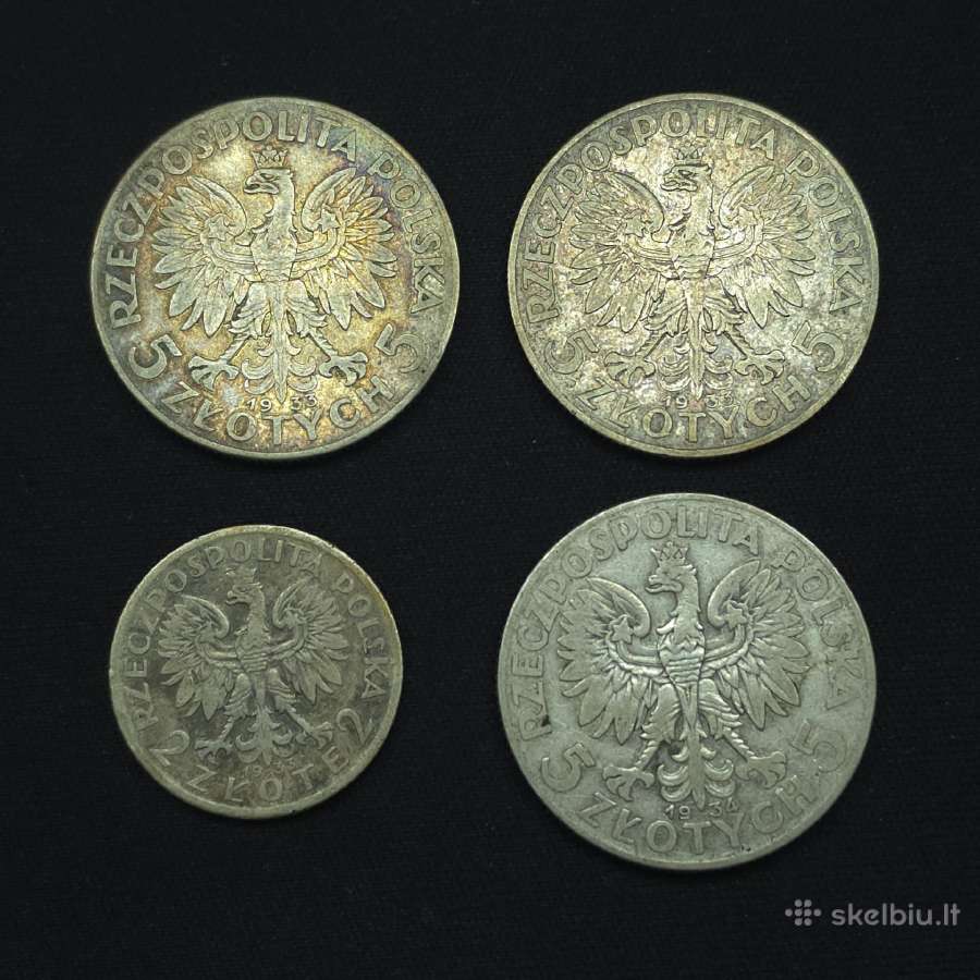 Sidabrinių Lenkijos monetų rinkinys (4 vnt.) - nuotraukos Nr. 2