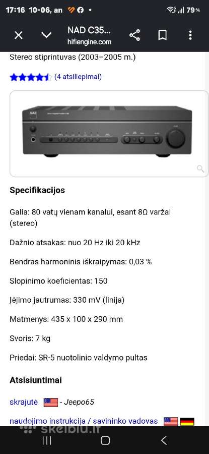 Nad C525bee stiprintuvas su distanciniu pultu. - nuotraukos Nr. 4