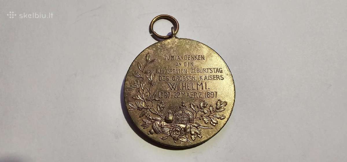 1897 Prusijos medalis Wilhelm I Unc - nuotraukos Nr. 3