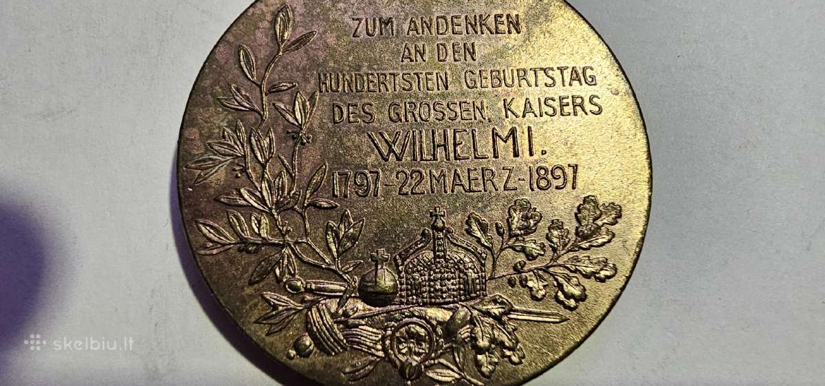 1897 Prusijos medalis Wilhelm I Unc - nuotraukos Nr. 4