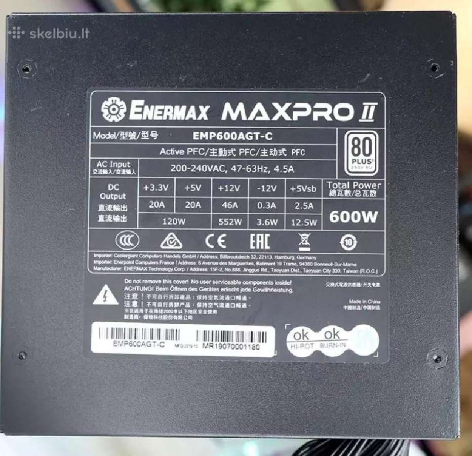 Enermax Max Pro II 600w - nuotraukos Nr. 2