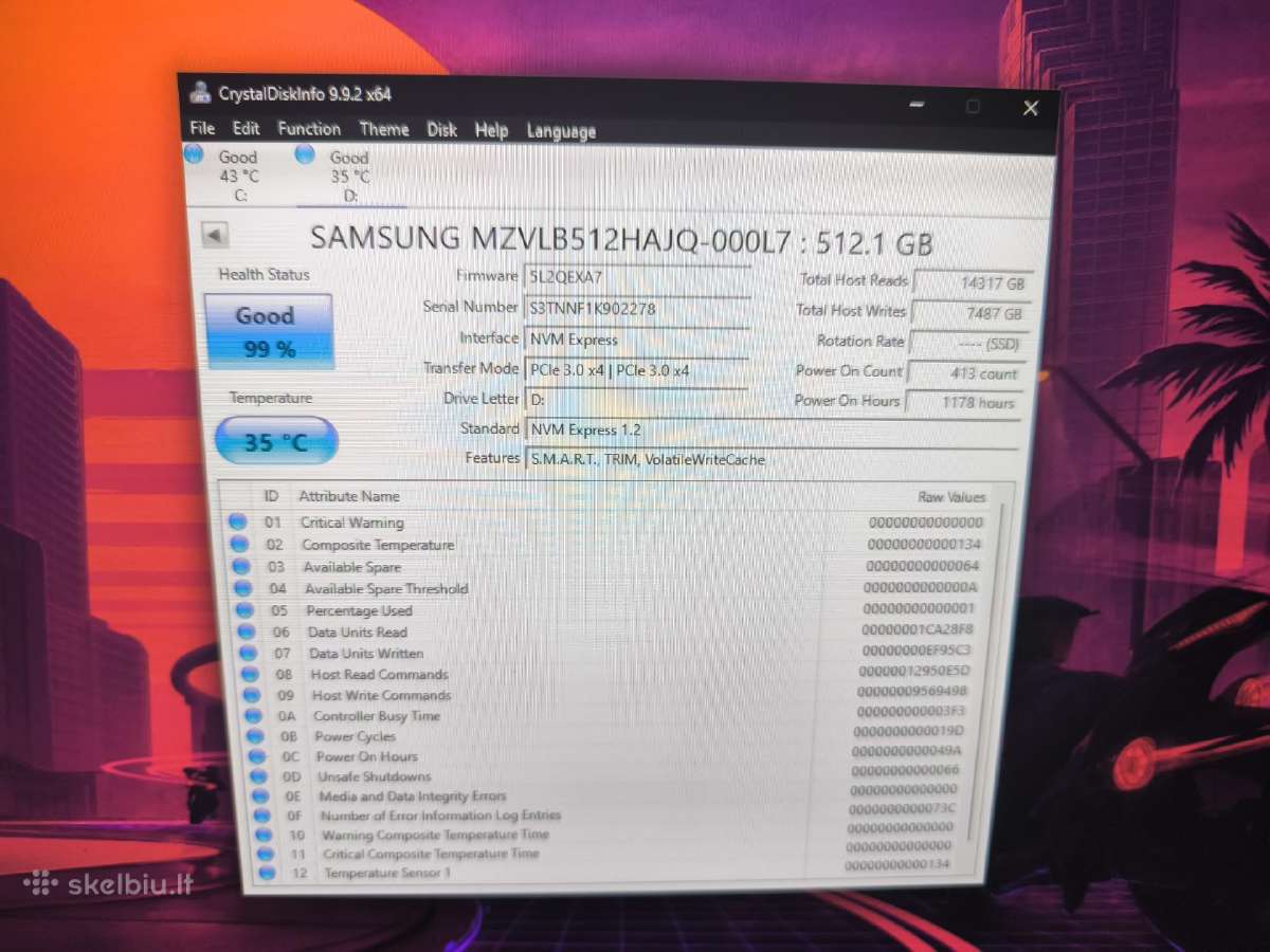 Samsung 512gb SSD gen3 - nuotraukos Nr. 2