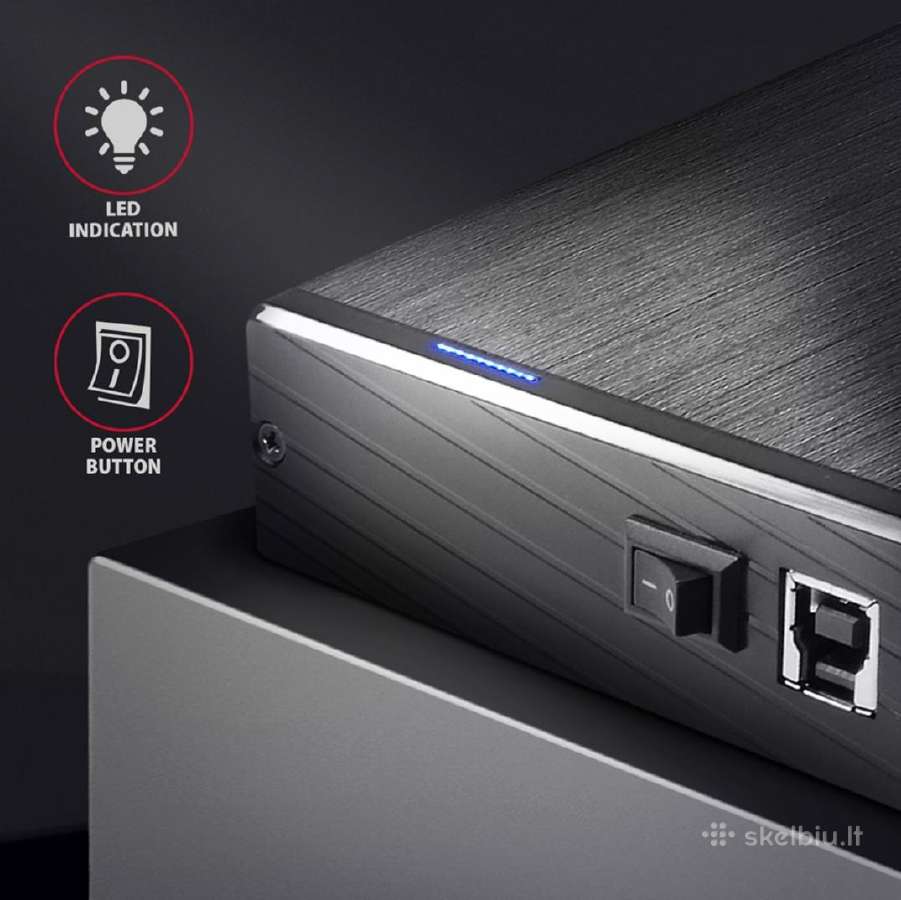 Axagon Ee35-xa3 3.5" Sata HDD dėžutė Usb 3.0 4vnt - nuotraukos Nr. 5