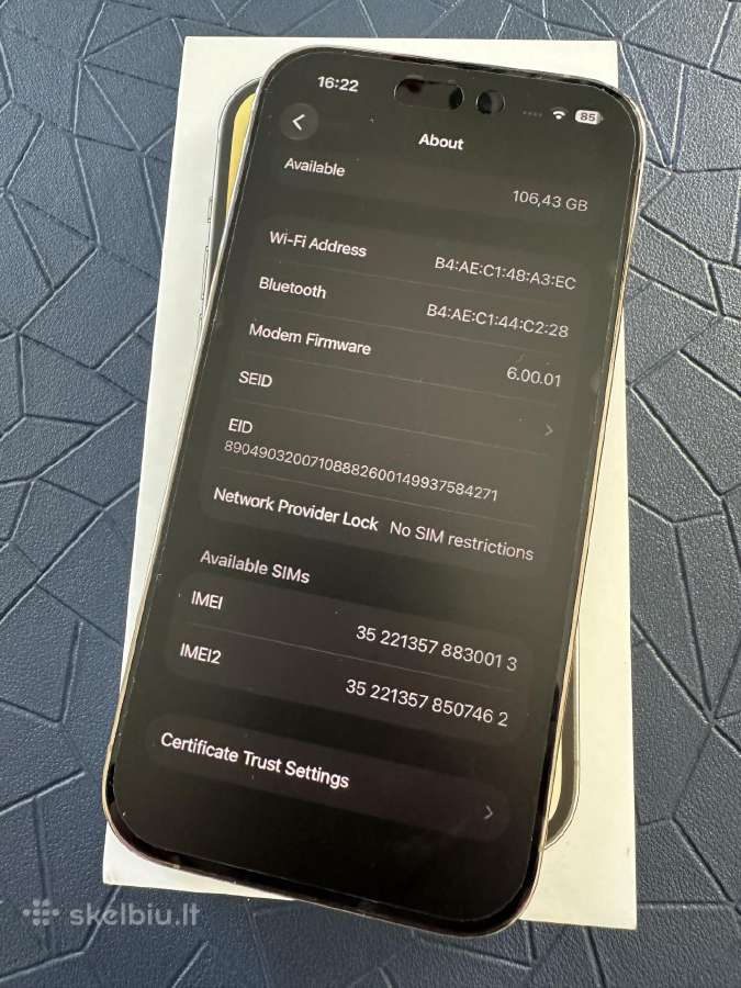 iPhone 14 Pro (Gold, 128gb) - nuotraukos Nr. 4