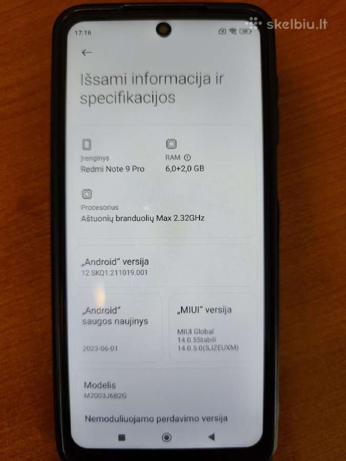 Redmi Note 9 Pro 128 GB 8gb RAM - nuotraukos Nr. 2