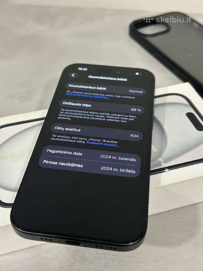 iPhone 15 128gb 88% Black - nuotraukos Nr. 9