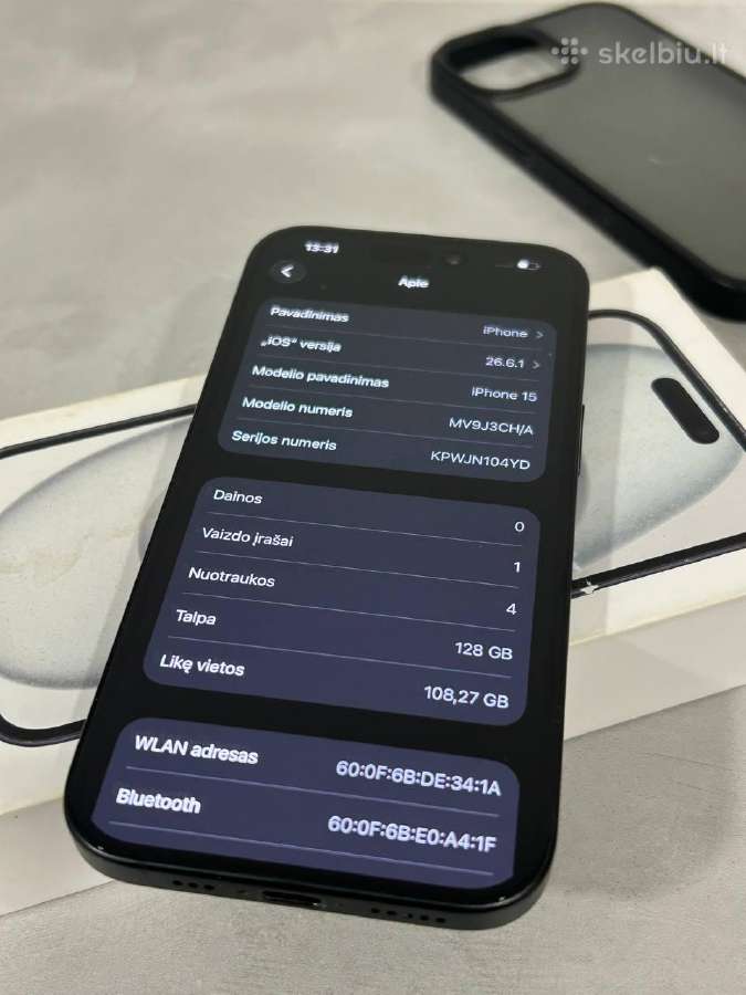 iPhone 15 128gb 88% Black - nuotraukos Nr. 7