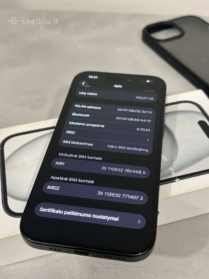 iPhone 15 128gb 88% Black - nuotraukos Nr. 8