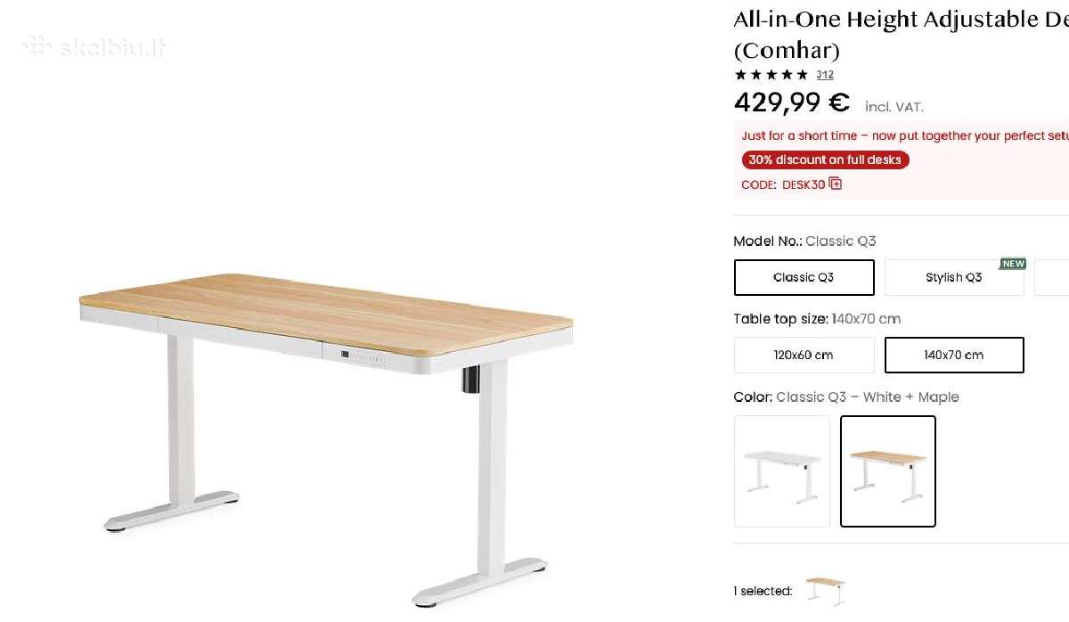 Stalas reguliuojamo aukscio kede ergonomine - nuotraukos Nr. 7