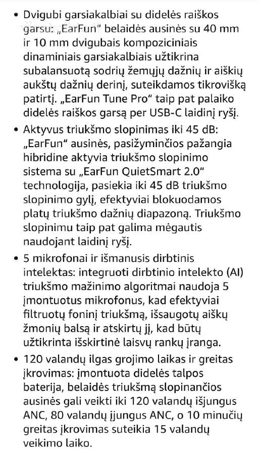 Earfun tune pro ausinės - nuotraukos Nr. 5