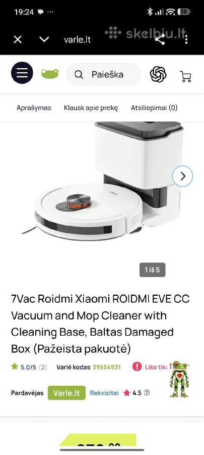 Xiaomi Roidmi Eve Cc dulkių siurblys robotas - nuotraukos Nr. 10