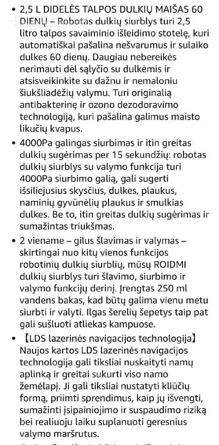 Xiaomi Roidmi Eve Cc dulkių siurblys robotas - nuotraukos Nr. 2