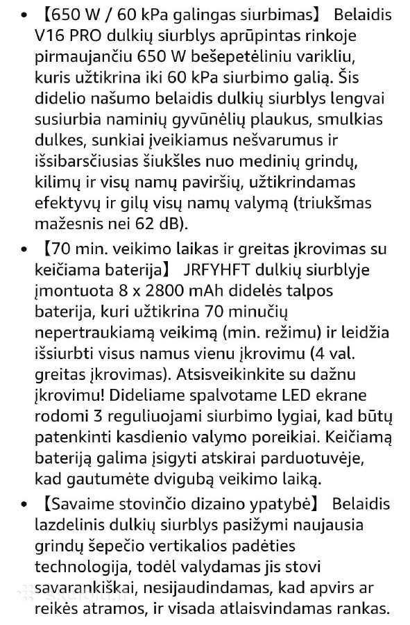 Sulkiu siurblys šluota Jrfynft V16 pro - nuotraukos Nr. 6