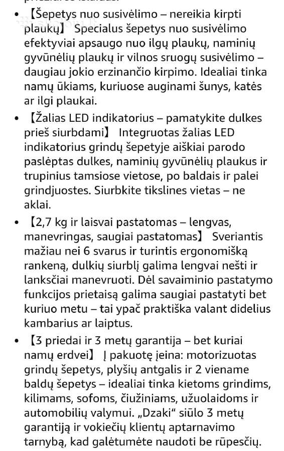 Dulkių siurblys šluota S2 - nuotraukos Nr. 8