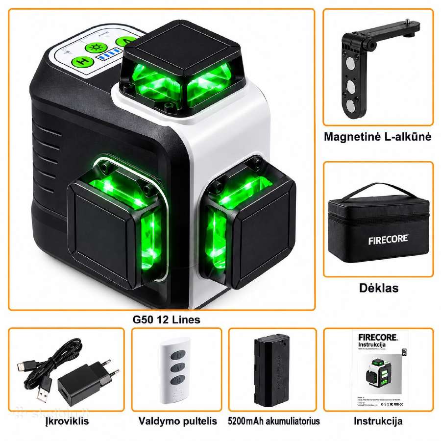 Vevor rotacinis lazerinis nivelyras,firecore 3D/4d - nuotraukos Nr. 2