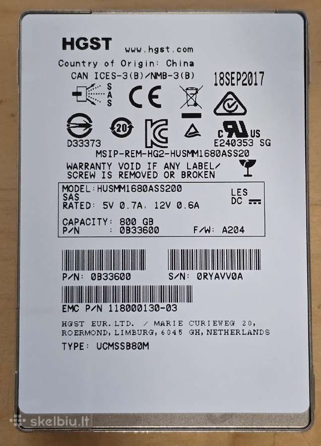 2.5" Sas SSD 200gb 3.84tb 7.68tb 15.36tb 30.72tb - nuotraukos Nr. 26