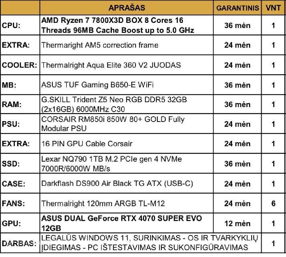 Ryzen 7 7800x3d 4070 Super - nuotraukos Nr. 6