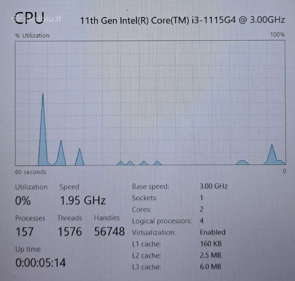 Acer Aspire A315-58, Intel i3-1115g4 @ 3.00 GHz - nuotraukos Nr. 6