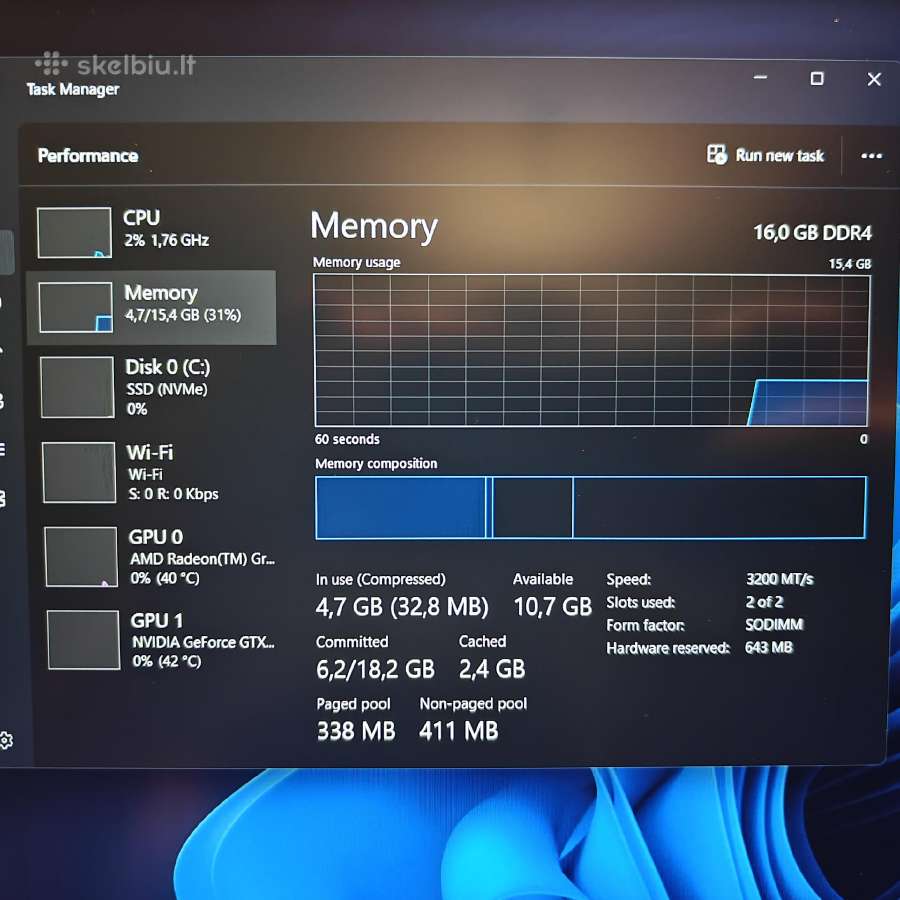 Lenovo Ideapad Gaming 3 4600h/16gb/512ssd/gtx 1650 - nuotraukos Nr. 10