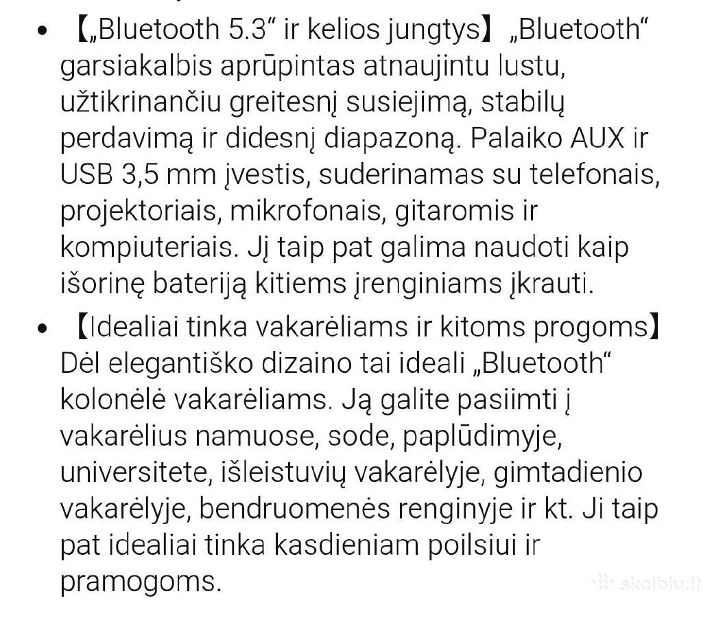 Nešiojama Akone Bluetooth kolonėlė,240w - nuotraukos Nr. 6