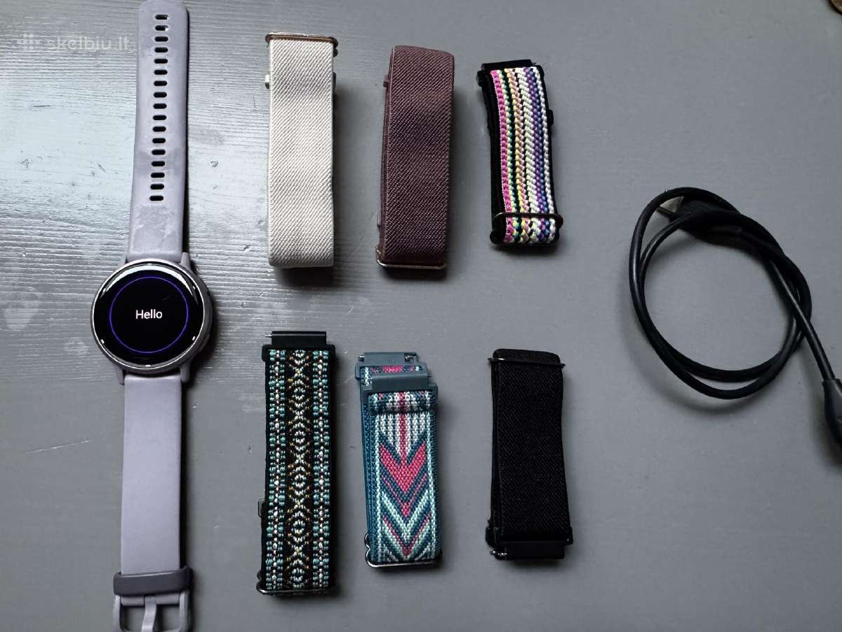 Garmin Vivoactive 5 Orchid, įkroviklis, apyrankės - nuotraukos Nr. 12