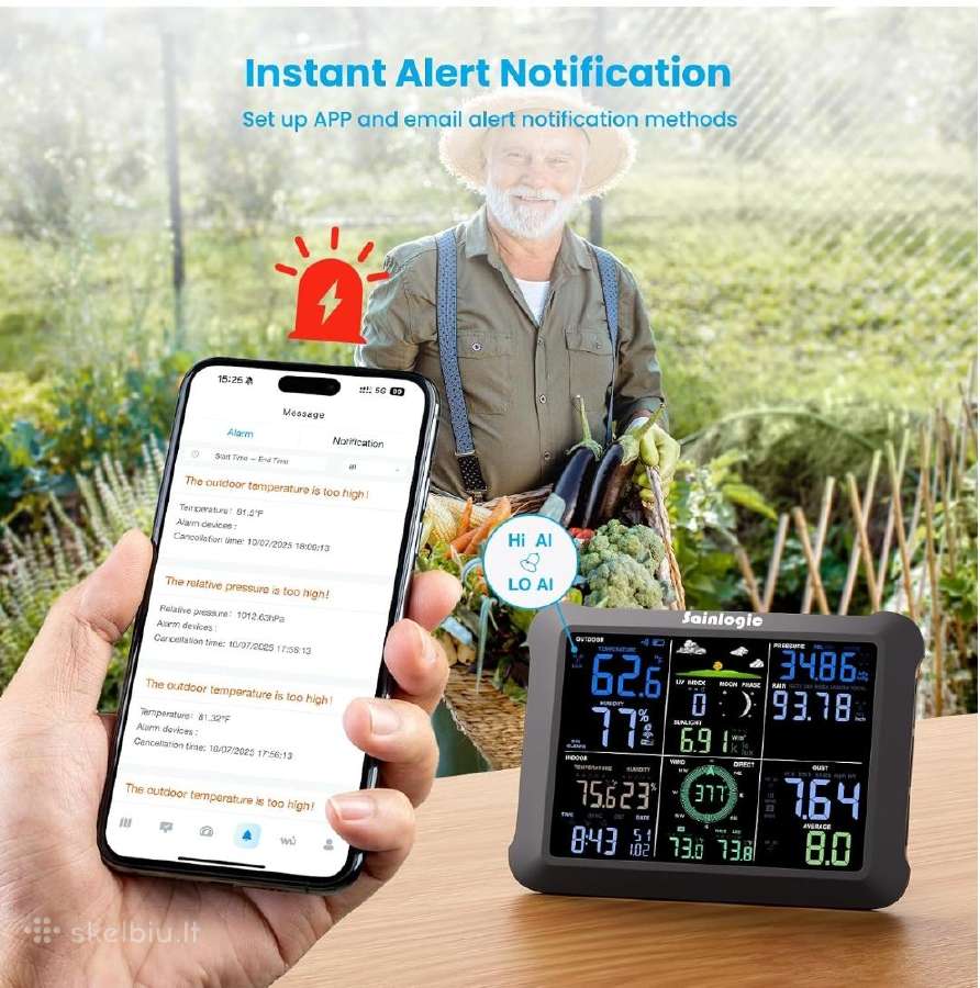 Išmanioji Wi-fi meteorologine stotelė Sainlogic - nuotraukos Nr. 3