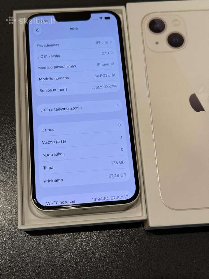 iPhone 13 128gb Baltas - nuotraukos Nr. 5
