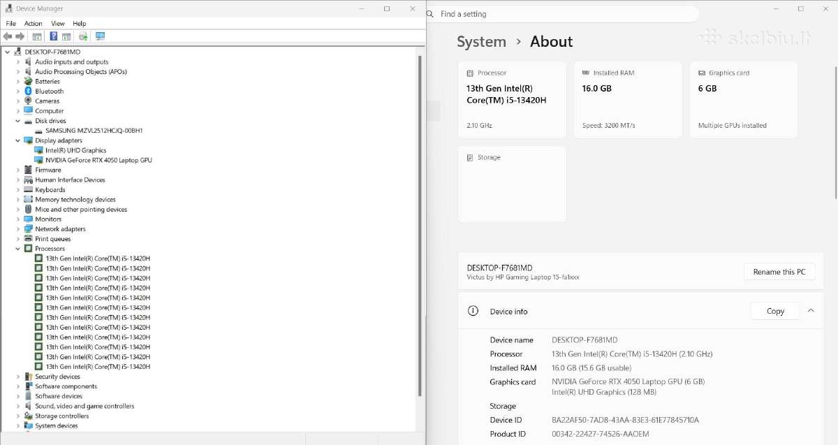 Hp Victus 15, i5 13gen, Rtx 4050, 16gb - nuotraukos Nr. 7