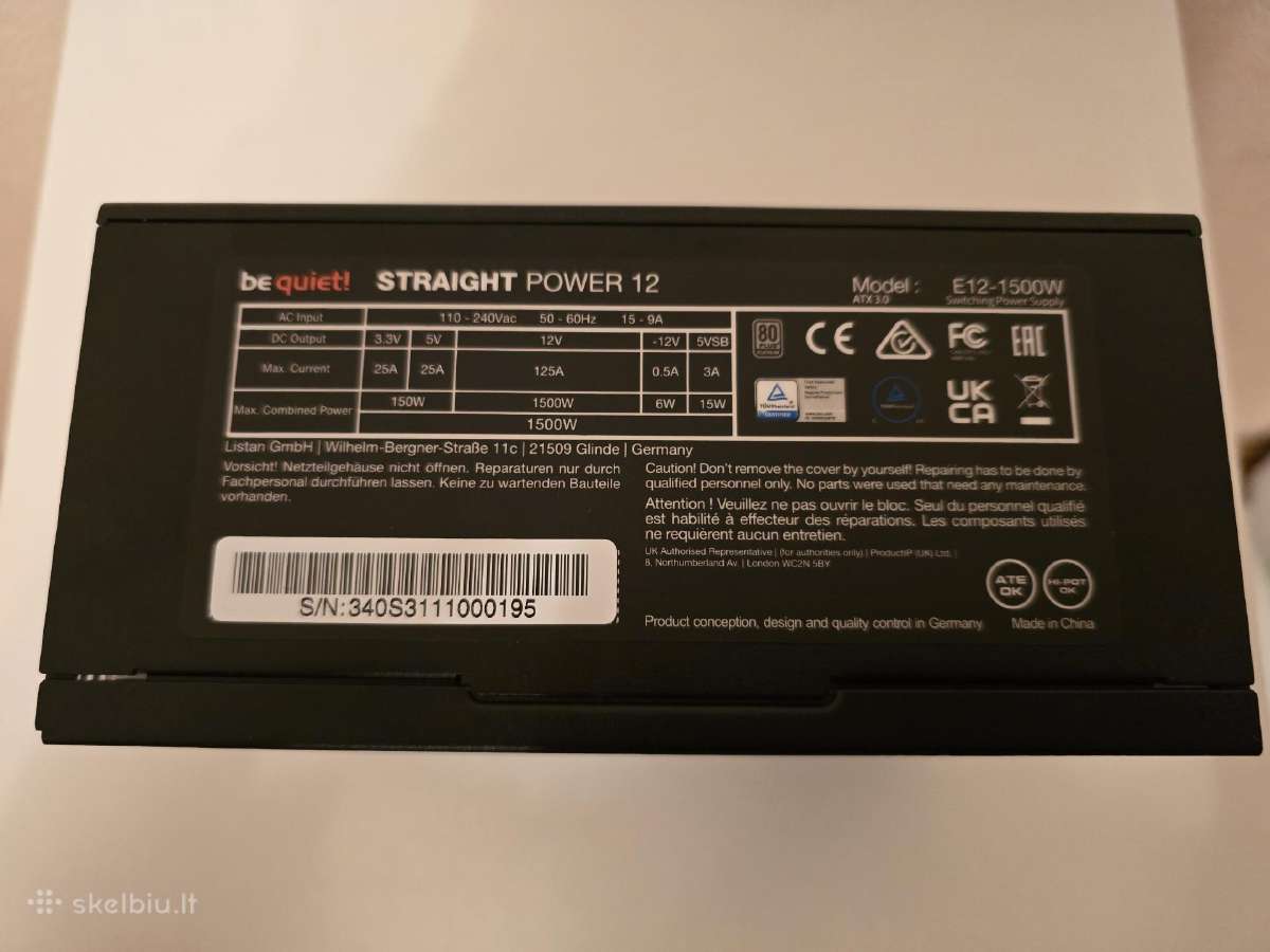 Maitinimo blokas be quiet! Straight Power 12 1500w - nuotraukos Nr. 4