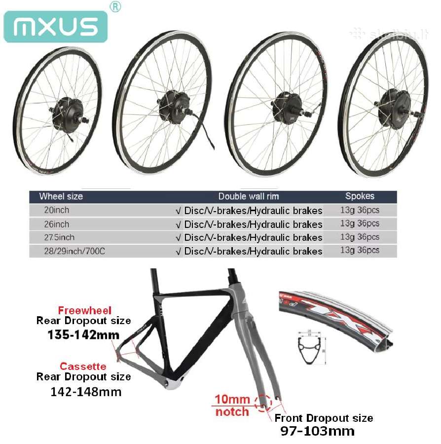 Naujas! Mxus 500w-250w El. Dviračio Komplektas - nuotraukos Nr. 3