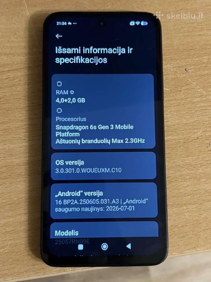 Parduodamas telefonas „Redmi 15“ 128 GB. - nuotraukos Nr. 4