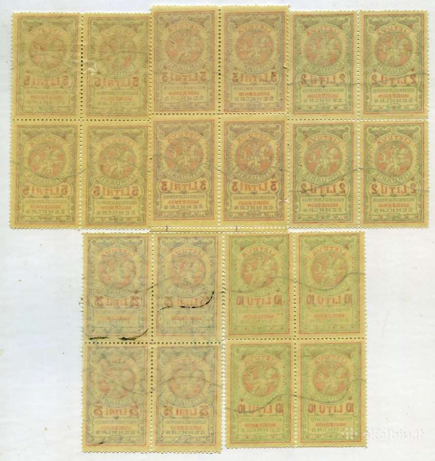 Konsularinis mokesnis 1923m pilna serija kvartblok - nuotraukos Nr. 2