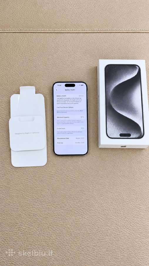 Apple iPhone 15pro 256gb White Titanium.puikibūklė - nuotraukos Nr. 4