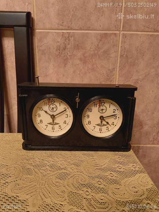 CcCCCP mechaninis laikrodis šaškių šachmatų -Veiki - nuotraukos Nr. 2